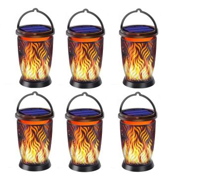 China Outdoor Polycarbonate Solar Lights with Flickering Flame - 2Pack Hanging Solar Waterproof Solar Tiki Torches Lights Flame Lantern Solar Pathway Ligh for sale