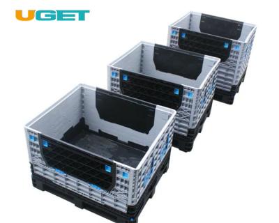 China Disposable Large Folding Plastic Pallet Container Trash Bin For Fruit And Vegetable Plastic Pallet Box With Lid for sale