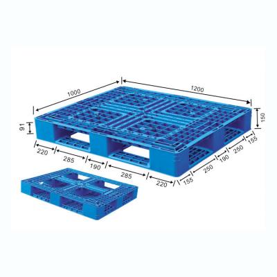 China Heavy Duty 6 Face HDPE 1200x1000 Four Way Entry Euro EPAL Single Faced Single Runner EUR Plastic Pallet for sale