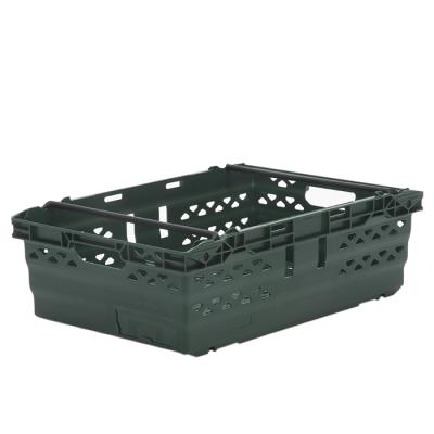 China Sustainable Foldable Collapsible Plastic Mesh Folding Crates For Fruits And Vegetables for sale