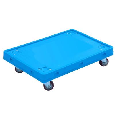 China Plastic Movable Pallet Tote Move Dolly Plastic Tool Cart 4 Wheels for sale