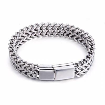 China CLASSIC Logo customizable accessories stainless steel curved bracelet titanium steel crown couple bracelet jewelry for sale