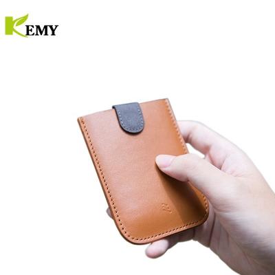 China Fashion DAX Genuine Leather New Mini Slim Portable Card Holder Paper Holder Pulled Design Men Wallet Short Slope 5 Color MONTH Cards for sale