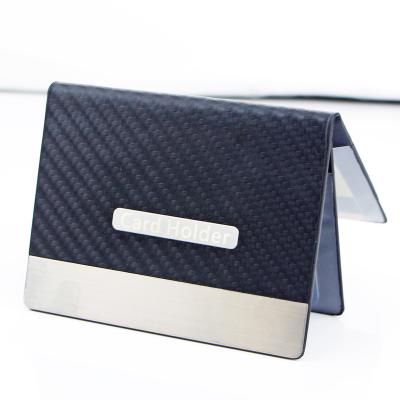 China Vintage 2022 New Arrive Men's RFID PU Card Wallet Slim Minimalist Carbon Fiber Leather ID Business Credit Card Holder Wallet for sale