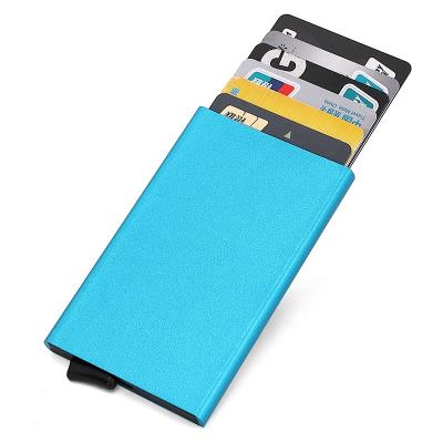 China Anti Theft Rfid Blocking Aluminum Wallet Front Pocket Carbon Fiber Slim OEM Card Holder Men Rfid Blocking Card Wallet for sale