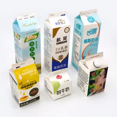 China New Designed Juice Cream Aseptic Wholesale 200ml Milk Boxes Bulk Gable Box For Milk for sale