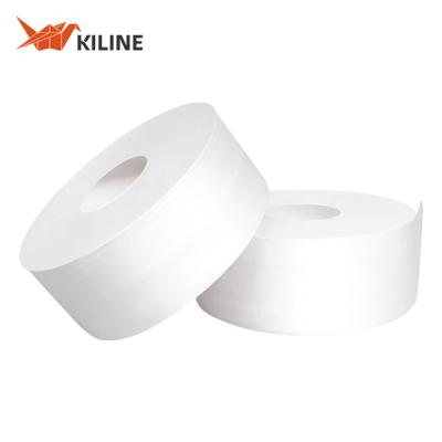 China Custom Commercial Toilet Paper Rolls Jumbo Bath Tissue Roll 2 Ply 100% Wood Pulp for sale