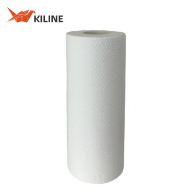 China White 60gsm Disposable Kitchen Towels In Roll With Wood Pulp And PP Material for sale