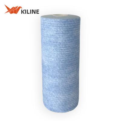 China Custom Blue Disposable Dish Cloths In Roll , Wood Pulp And PP Kitchen Wiping Cloth for sale