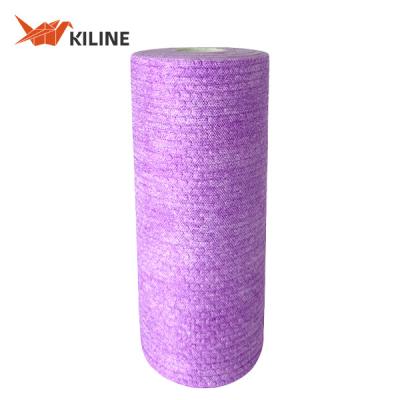 China Purple Disposable Dish Washing Cloths In Roll Wood Pulp And PP Dusting Cloths 55gsm for sale