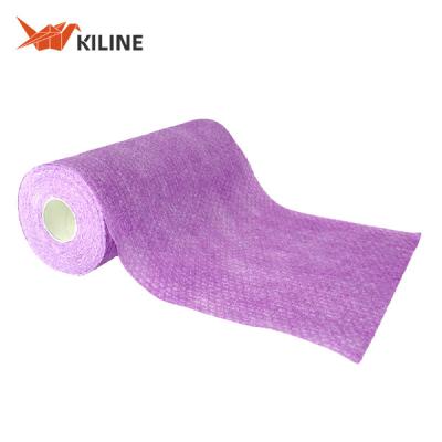 China Purple Color Disposable Cleaning Cloths Wiping Towels Wood Pulp PP Material 55gsm for sale