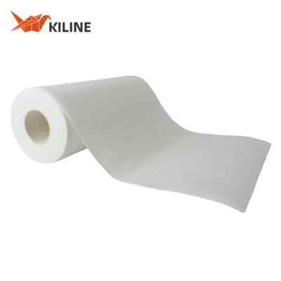 China Wood Pulp & PP Disposable Cleaning Cloths Kitchen Towel Rolls White Color OEM for sale