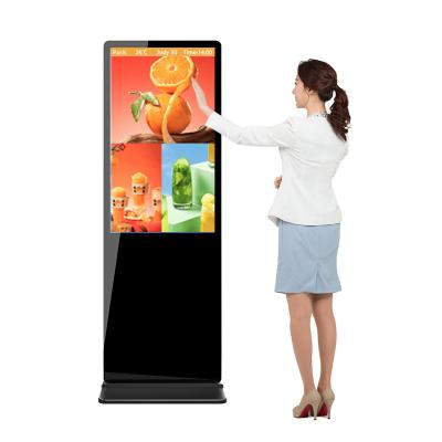 China Indoor Smart Kiosk Vertical LCD Advertising Display Interactive Panel Digital Signage Totem Floor Standing Touch Screen for sale