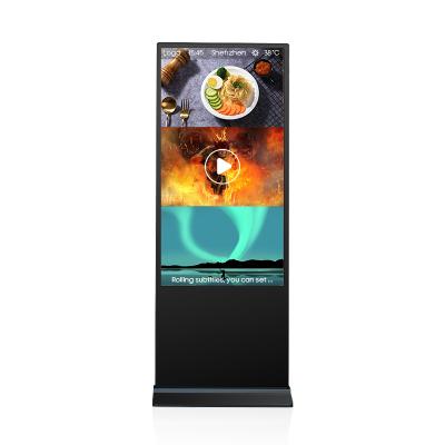 China Indoor Factory Custom 43 55 65 inch Indoor Vertical Display Stand Kiosk Digital Signage Player Floor Standing Lcd Advertising Screen for sale