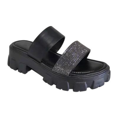 China Custom Made Fashion Trend Women's Chunky Chunky Sandals Two Strap Chunky Sandals for Women and Ladies for sale