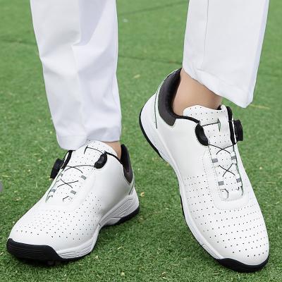 China Memory Foam High Quality Breathable Comfort Microfiber Leather Drop Shipping Professional Men Women Golf Shoes With Spinning Joy Lace for sale