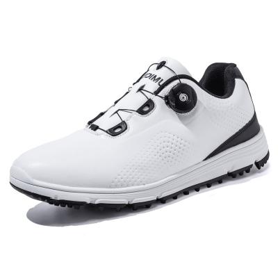 China Memory Foam Drop Shipping Microfiber High Quality Waterproof Leather Comfort Professional Men Golf Shoes With Spinning Joy Lace for sale