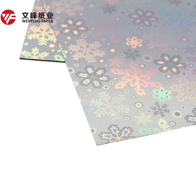 China A4*10 Waterproof Self Adhesive Holographic PET Sticker Label Rainbow Inkjet Label Snow Waterproof Sticky Sheets for sale