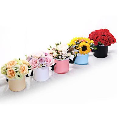 China Recyclable Custom Printed Round Cardboard Hat Box Flower Box for sale