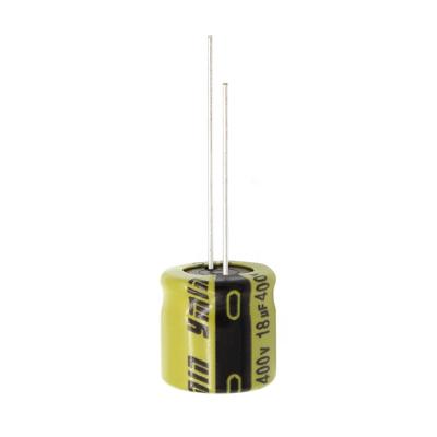 China Lighting Ymin LKM 400V 18uF Radial Lead Type Liquid Aluminum Electrolytic Capacitors For Power Supply for sale