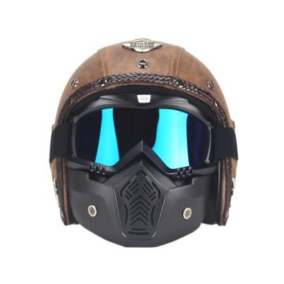 China CQJB ABS Motorcycle Helmet Motorcycle Vintage Face Vintage Pilot LS2 Open Face Helmet Motorcycle for sale