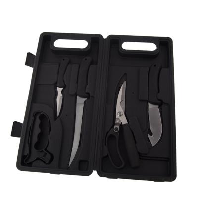 China Non-variable Multifunctional Survival Hunting Outdoor Camping Tools Knife Set With Carry Case for sale