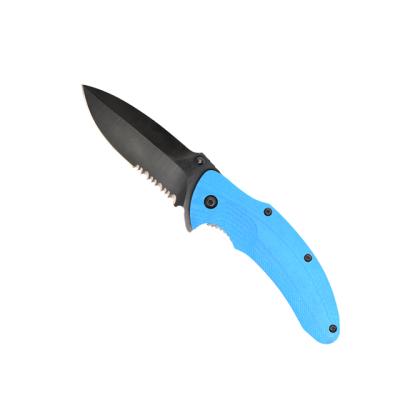 China Knife Service Best Selling High Quality Stainless Steel Blue Folding Pocket EDC Knife With Handle Group Of Ten for sale