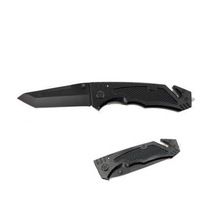 China Black Folding Tactical Knife Pocket Utility Knife Camping Survival Multi Tools With Cut Rope Glass Cutter for sale