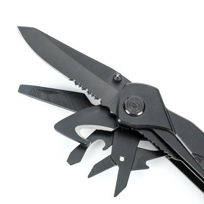 China MULTI FUNCTIONAL Black Aluminum Combination Tool Outdoor Camping Hand Pliers Handle Stainless Steel Folding Multi Purpose Pliers for sale