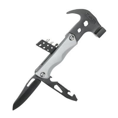 China Outdoor Carbonized Hammer Survival Black Gear Multi Function Tools Camping Multifunctional Claw Hammer for sale