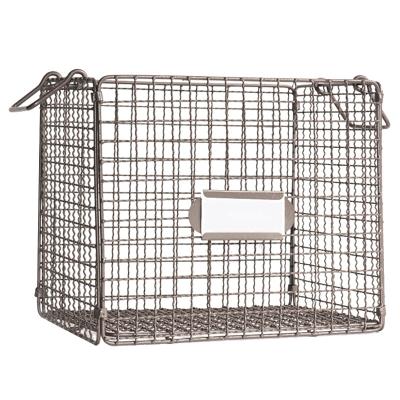 China Modern High Quality Square Metal Storage Basket Multifunctional Black Steel Wire Folding Storage Basket for sale