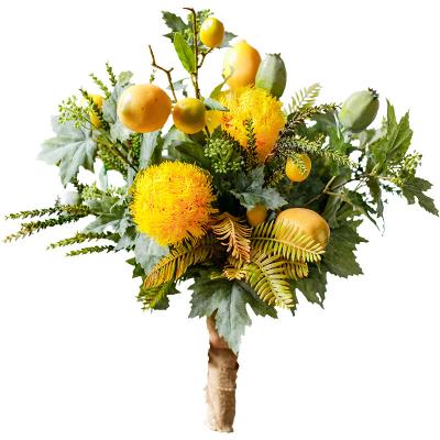 China Events Decoration Lemon Branch Flower Set Home Decoration Artificial Flower Handmade Artificial Flower Group for sale