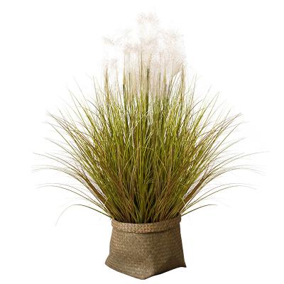 China Large Minimalist Artificial Bonsai Tubular Grass Interior Decoration Green Plants Home Decoration Flowers Grass Artificial Plant for sale