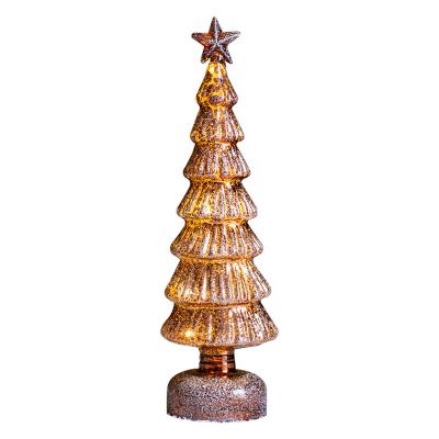 China Grass Factory Mini Christmas Tree Stained Glass Christmas Tree Table Decoration Direct Christmas Tree Lights for sale