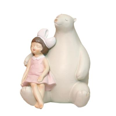 China Europe Hotsale Cute Polar Bear Resin Ornaments Handmade Housewarming Gifts Cabinet Craft Home Decoration for sale