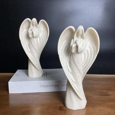 China Prayer Desert Angel Figurine Gift Decorative Polystone Sand Resin Contracted and Contemporary from Europe for sale