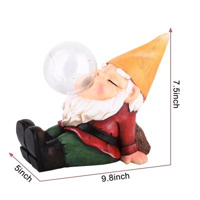 China Europe Garden Gnomes Statues Resin Gnome Outdoor Decor Funny Dwarf With Solar Light For Yard Lawn Statues for sale