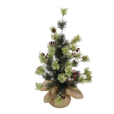 China Plastic+Wire+Fabric Gift Sets Decor Artificial Plants And Flowers Frosted Trees And Snowflakes Bonsai Tree Artificial Christmas Tree for sale