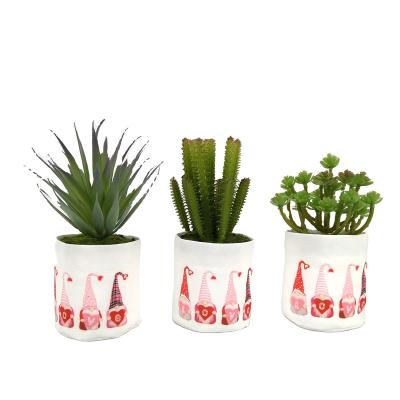 China Artificial Plastic + Fabric Amazon Hit Plants And Flowers Bonsai Gift Sets Decorative Succulent Plants for sale