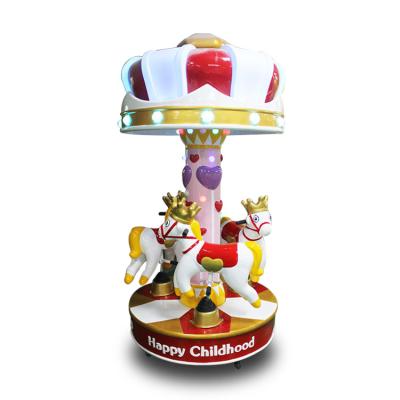 China 2022 ALLOY Brand New Coin Operated Carousel Attracting Kiddie Lovely Mini Rides Cheerful Carousel Cheap Horse Go Round Machine For Kids for sale