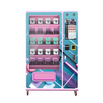 China Pink Custom Beauty Cosmetics Cosmetics Subway Station Airport Hotel School Factory Supply Makeup Vending Machine For Fake Lashes for sale