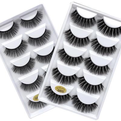 China G800 simulation handmade false eyelashes long 3d eyelashes natural mixed thick mink eyelashes 5 pairs for sale