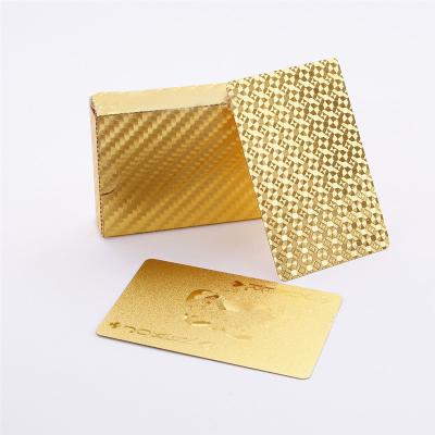 China Luxry Custom Wholesale Plastic Aluminum Edge Poker Waterproof Gold Plated Playing Card for sale