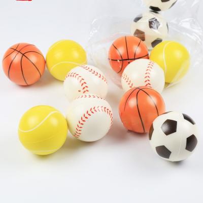 China Inflatable Basket Stick Foot Ball Toy 63mmPU Sponge Foot Ball Model Decompression Ball Toy Pressure Ball for sale