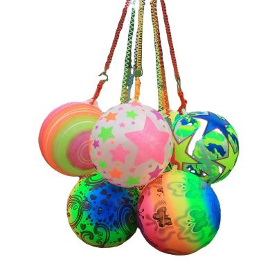 China Toy Wholesale Promotion Inflatable Neon 9 Inch PVC Inflatable Beach Ball With Chain for sale