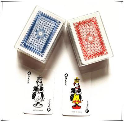 China Entertaiment Game Cards Deskjoy Printing Standard Mini Poker Playing Cards With Plastic Box for sale