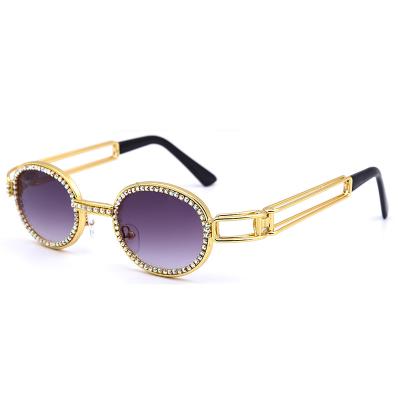 China Vintage Steampunk Luxury Rhinestone Fashion Retro Shading Fashion Sunglasses Diamond Women Sunglasses Steam Punk for sale