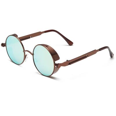 China 2020 Vintage Metal Stempunk OEM Metal Sunglasses Jheyewear Retro Fashion Sunglasses Frame PC Ready Running Round Lens for sale