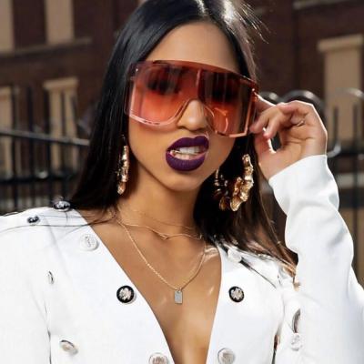 China Trendy Newest Fashion Rimless Sunglasses Metal Frame Luxury Oversized Gradient Color UV400 Shield Sunglasses Women 2019 for sale