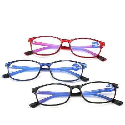 China 2019 Blue Slim Light Blocking Glasses Light Up Ultra Glass Silicone Protection TR90 Reading Glasses for sale